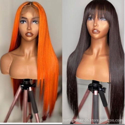 Sunlight Brazilian raw unprocessed virgin hair Wigs Pre Plucked Hair Line with Baby Hair 13*4HD Lace Frontal wigs